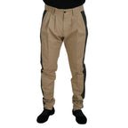 Dolce & Gabbana Brown Black Cotton Chino Men Pants