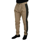 Dolce & Gabbana Brown Black Cotton Chino Men Pants