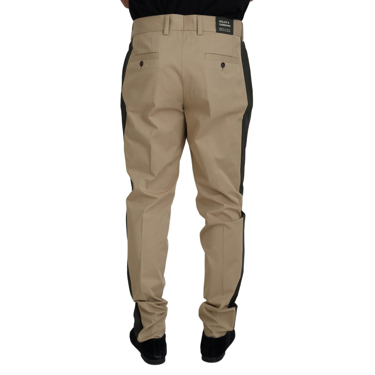 Dolce & Gabbana Brown Black Cotton Chino Men Pants