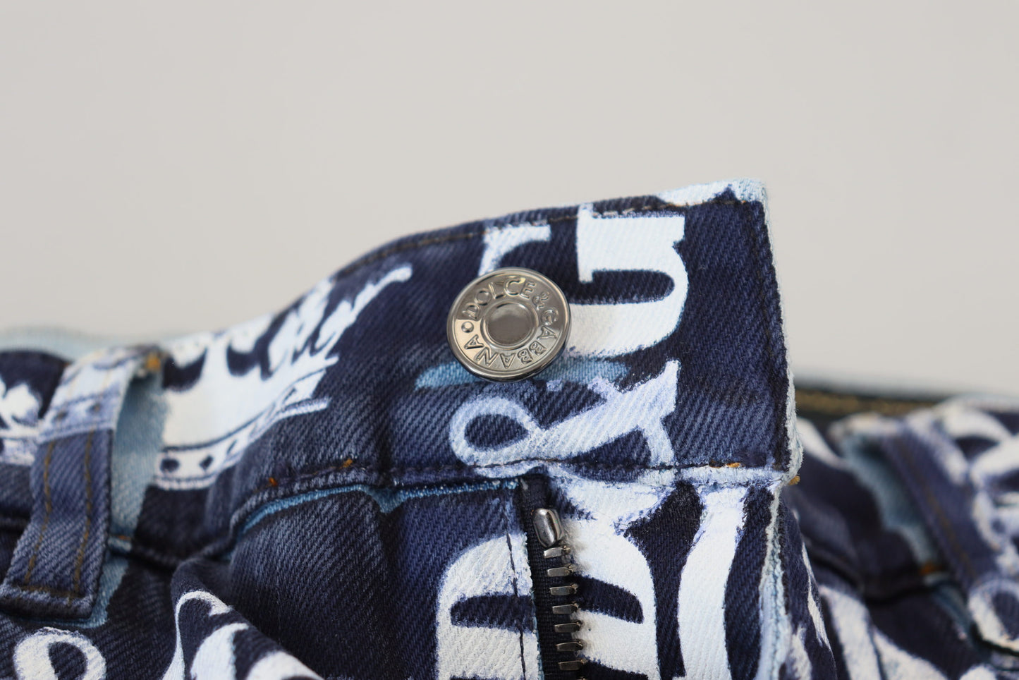 Dolce & Gabbana Blue Cotton DG Crown Skinny Denim Jeans Dolce & Gabbana
