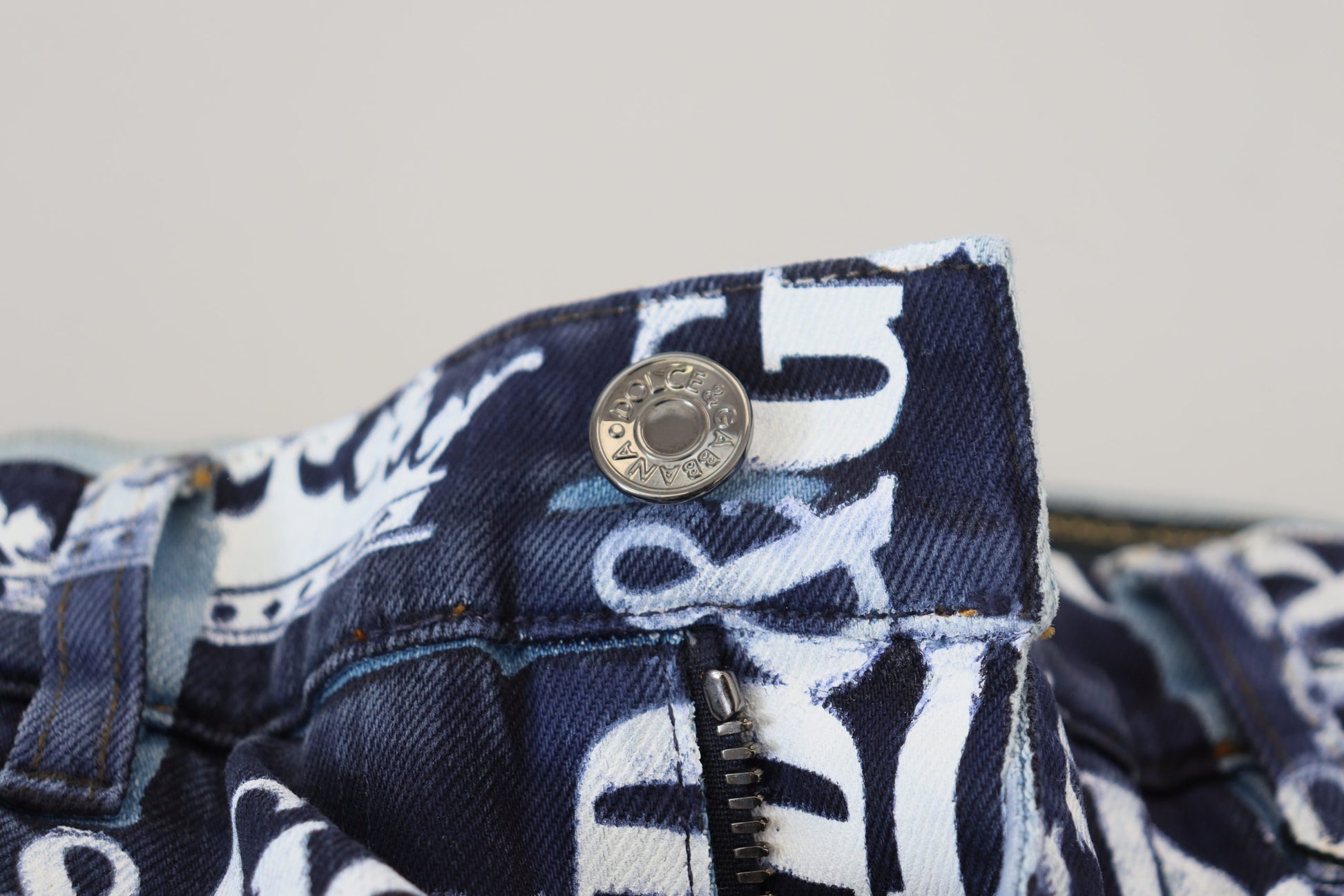 Dolce & Gabbana Blue Cotton DG Crown Skinny Denim Jeans Dolce & Gabbana