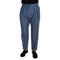 Dolce & Gabbana Blue Linen Chino Formal Pants
