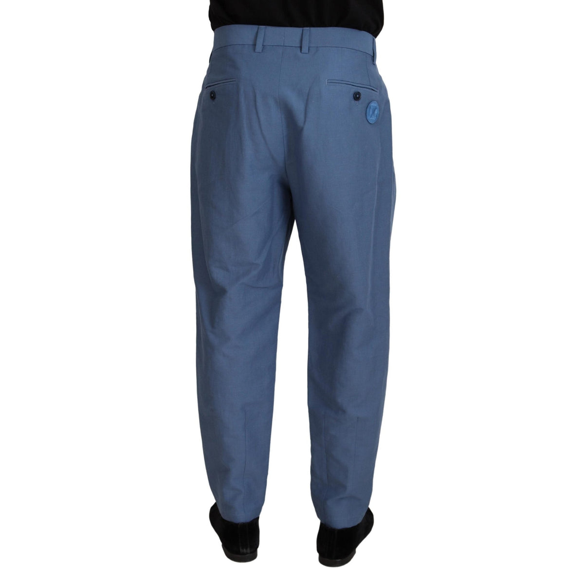 Dolce & Gabbana Blue Linen Chino Formal Pants