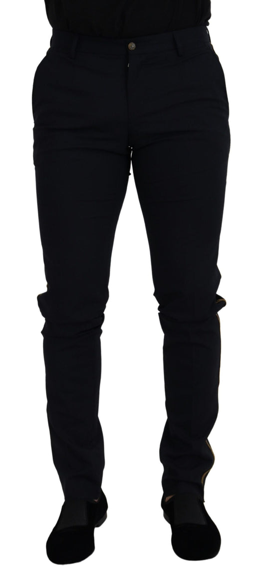 Dolce & Gabbana Black Wool Slim Formal Pants Dolce & Gabbana
