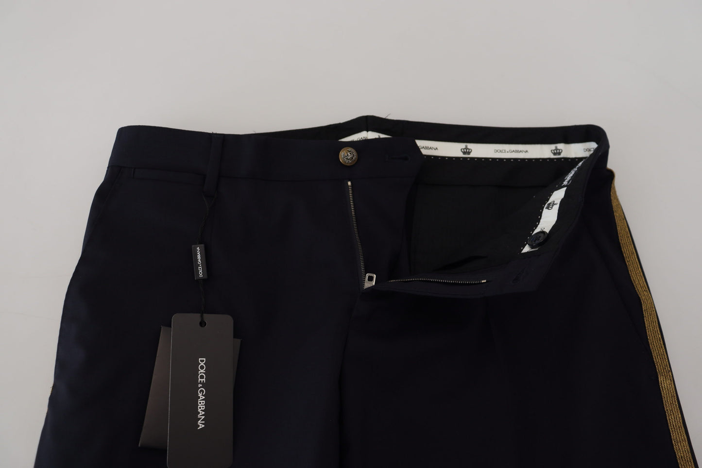 Dolce & Gabbana Black Wool Slim Formal Pants Dolce & Gabbana