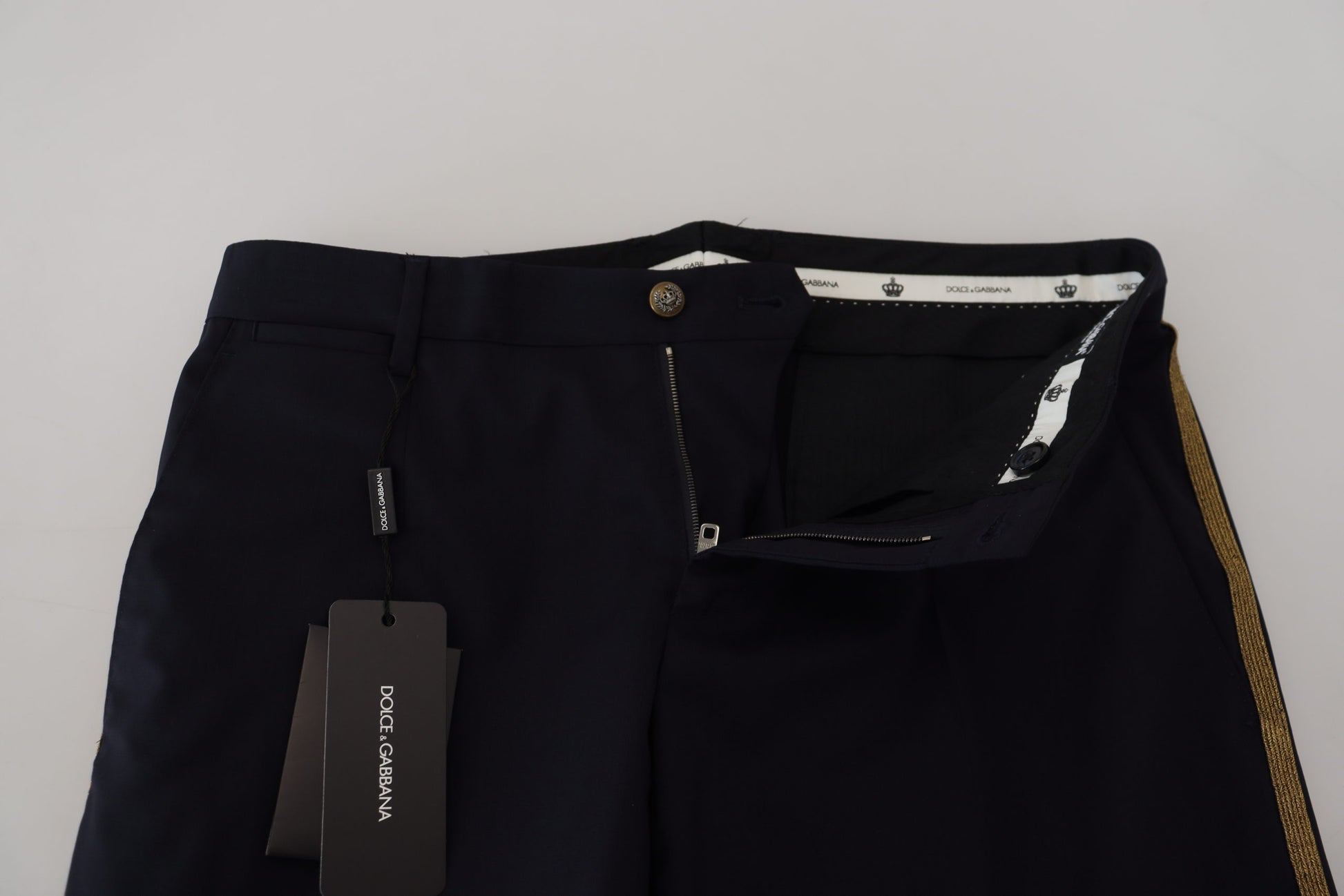 Dolce & Gabbana Black Wool Slim Formal Pants Dolce & Gabbana