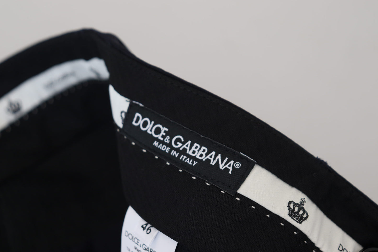 Dolce & Gabbana Black Wool Slim Formal Pants Dolce & Gabbana