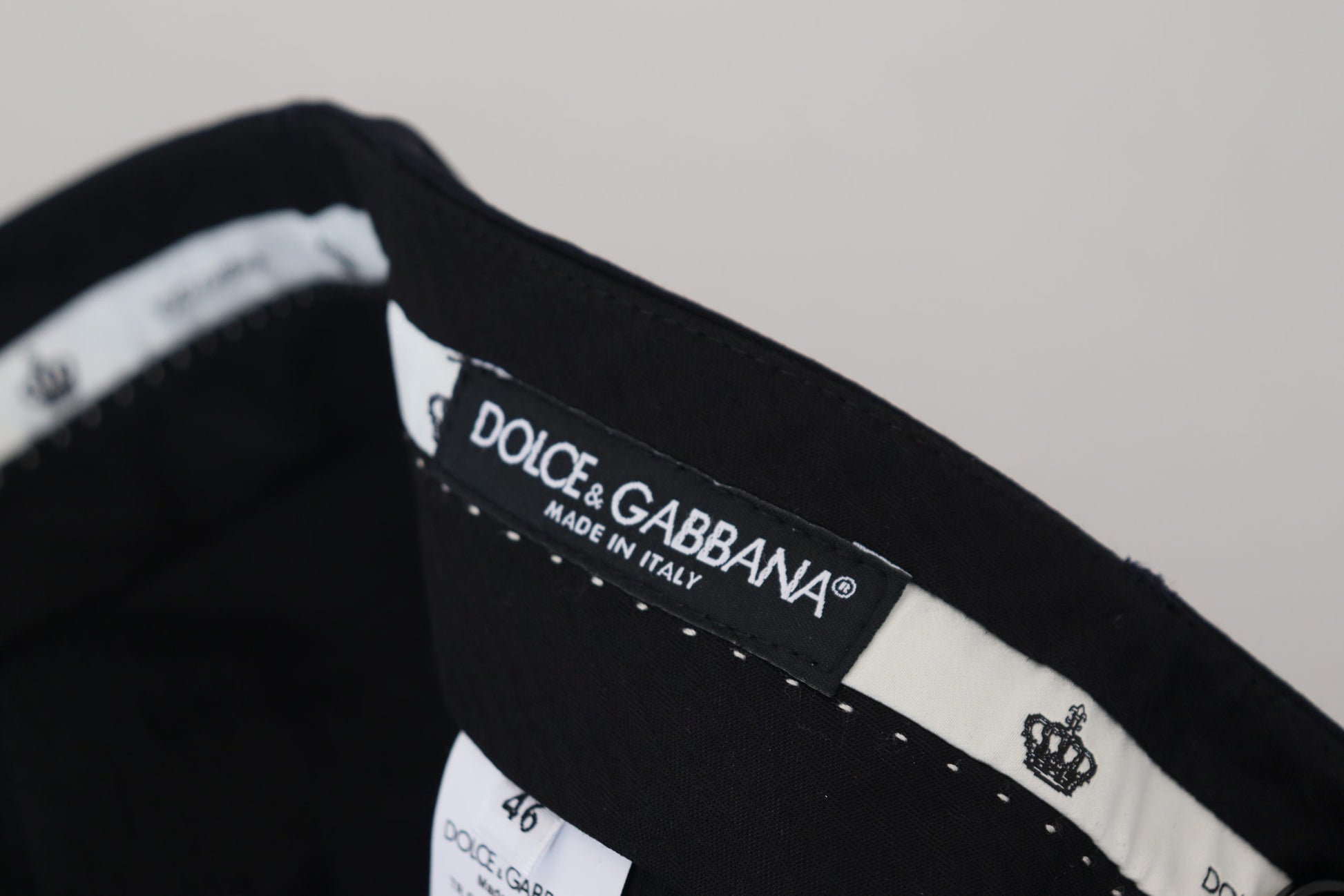 Dolce & Gabbana Black Wool Slim Formal Pants Dolce & Gabbana