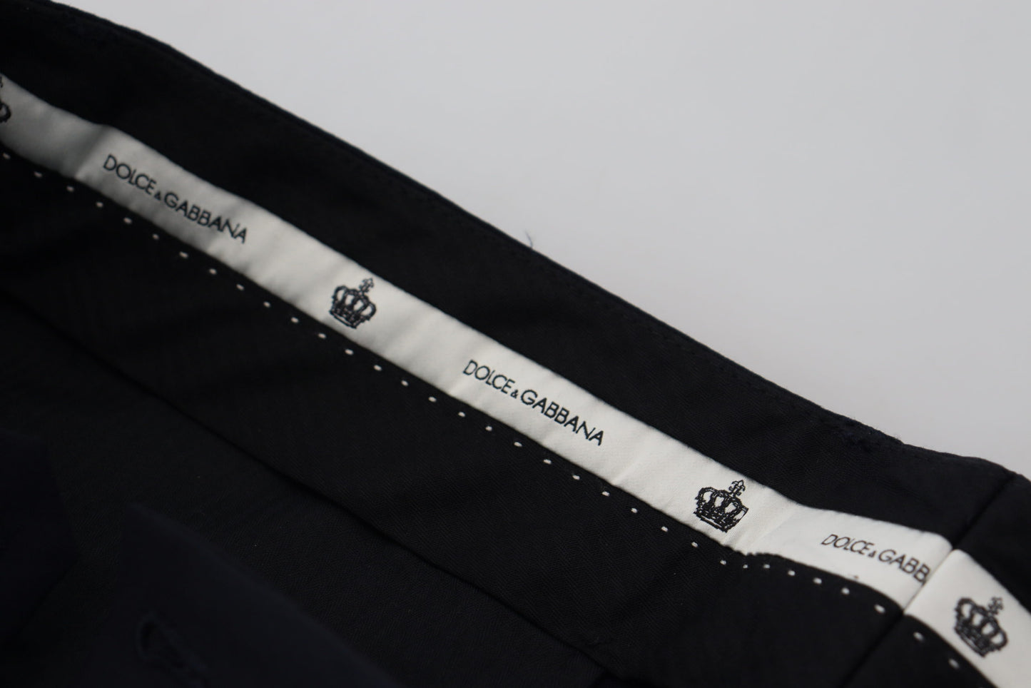 Dolce & Gabbana Black Wool Slim Formal Pants Dolce & Gabbana