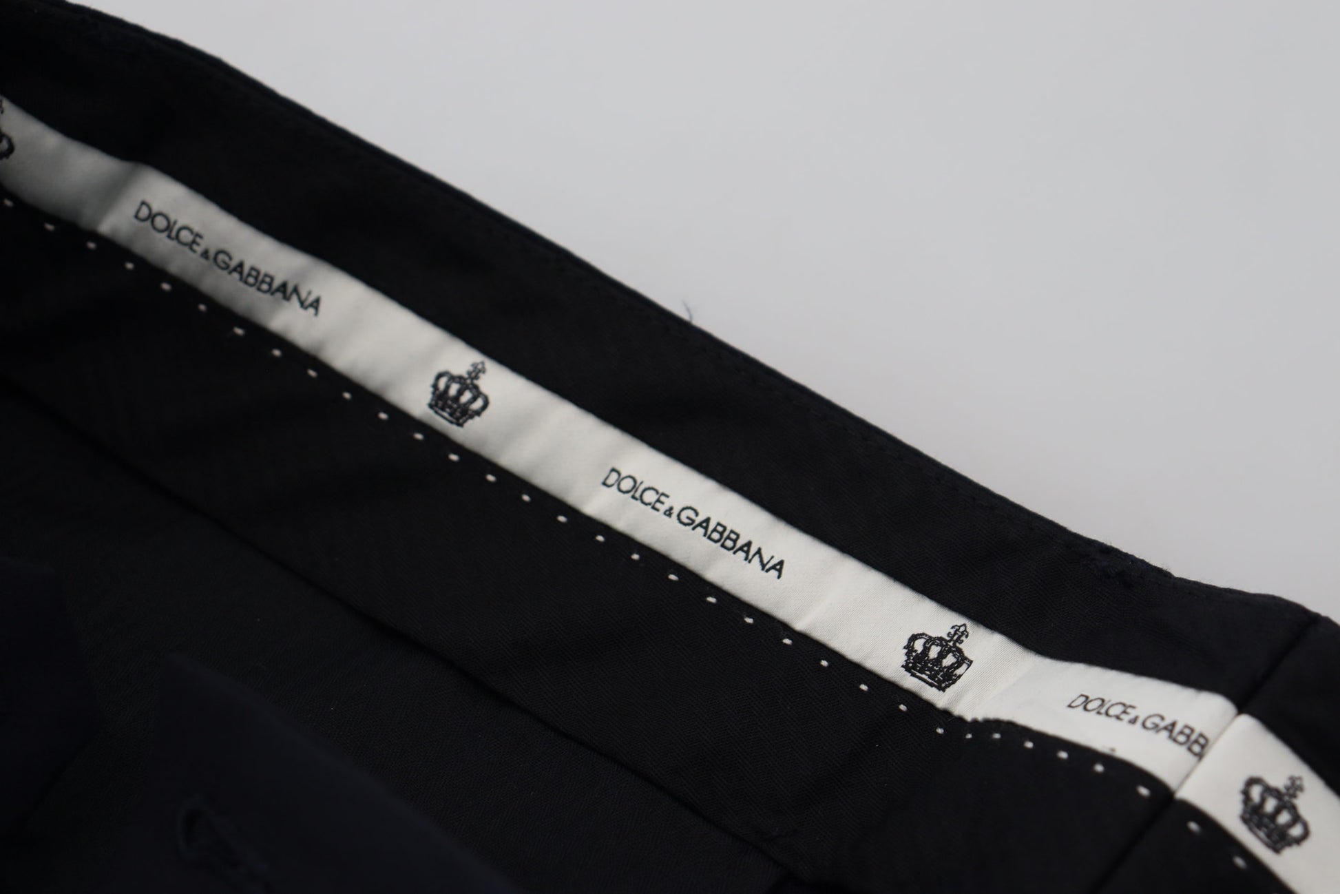 Dolce & Gabbana Black Wool Slim Formal Pants Dolce & Gabbana