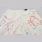 Dolce & Gabbana White Cotton Color Splash Print Denim Pants