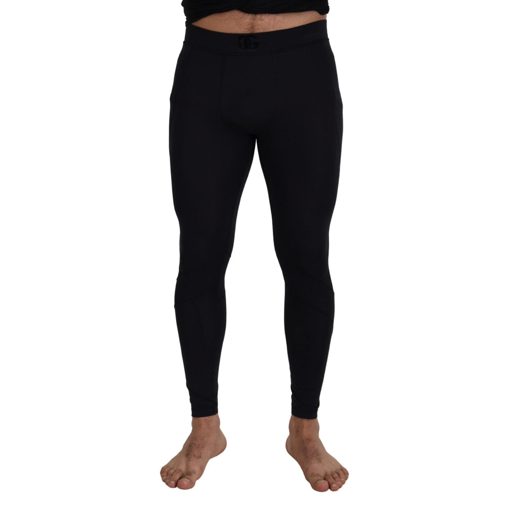 Dolce & Gabbana Black Nylon Slim Fit Stretch Pants
