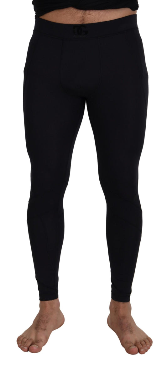 Dolce & Gabbana Black Nylon Slim Fit Stretch Pants Dolce & Gabbana