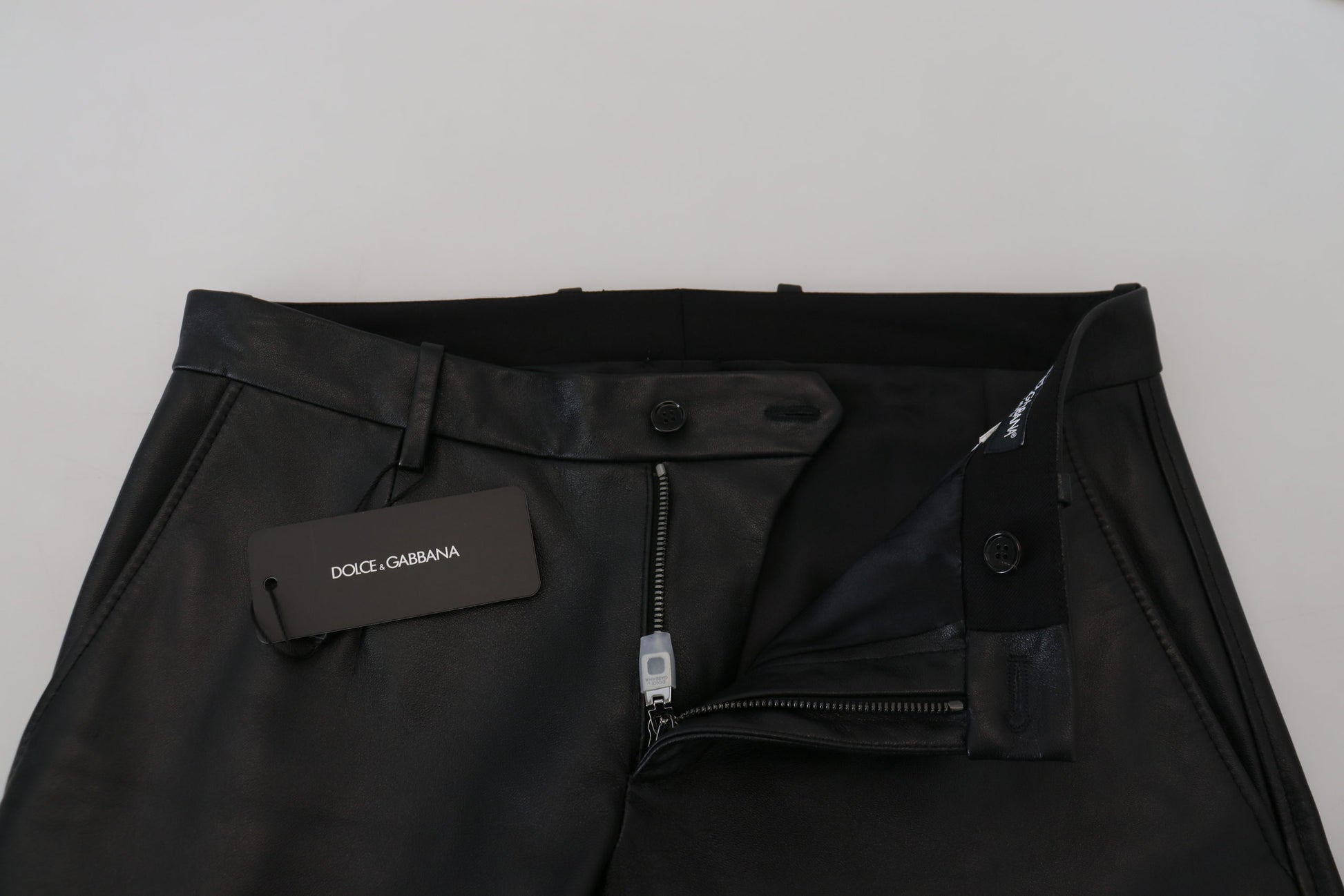 Dolce & Gabbana Black Shiny Stretch Skinny Pants Dolce & Gabbana
