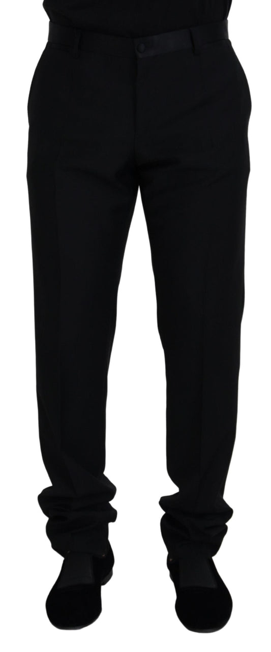 Dolce & Gabbana Black Wool Chino Formal Pants Dolce & Gabbana