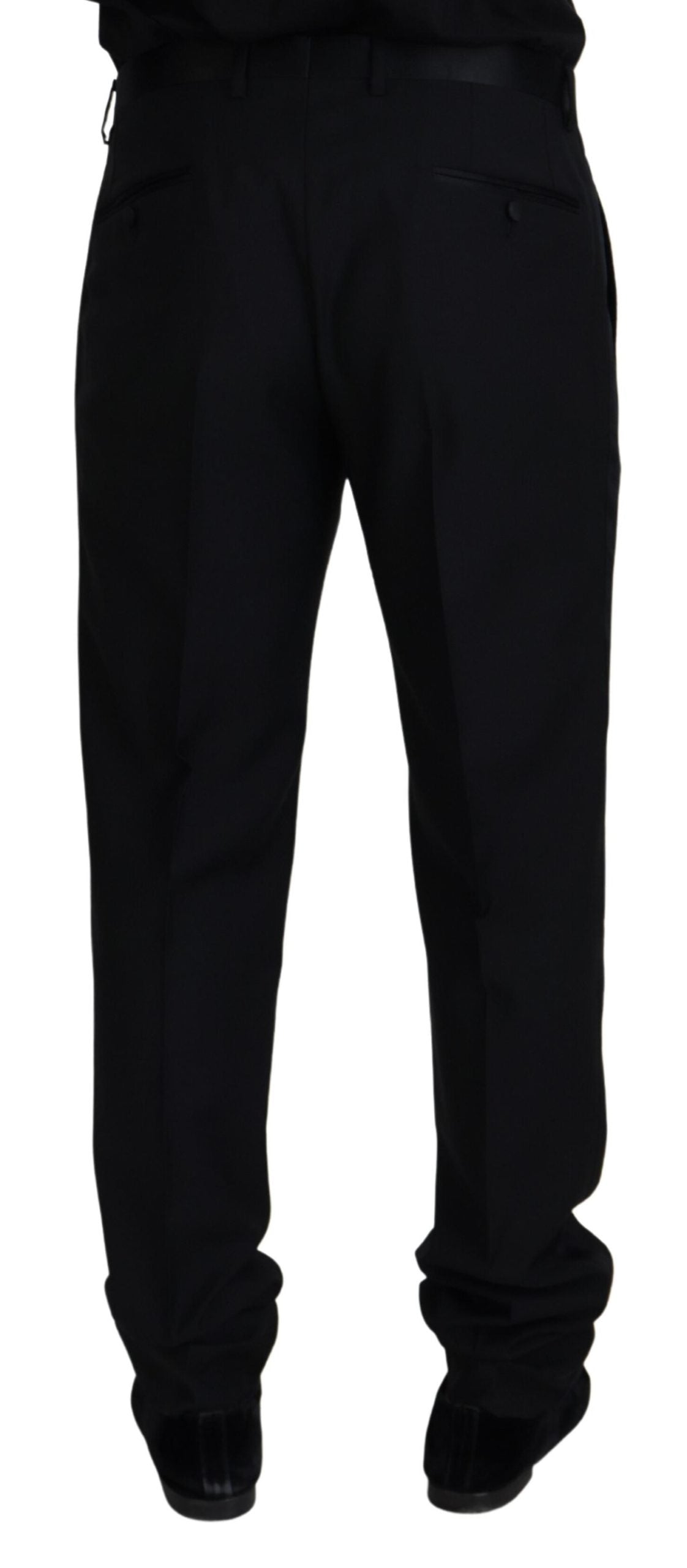 Dolce & Gabbana Black Wool Chino Formal Pants Dolce & Gabbana