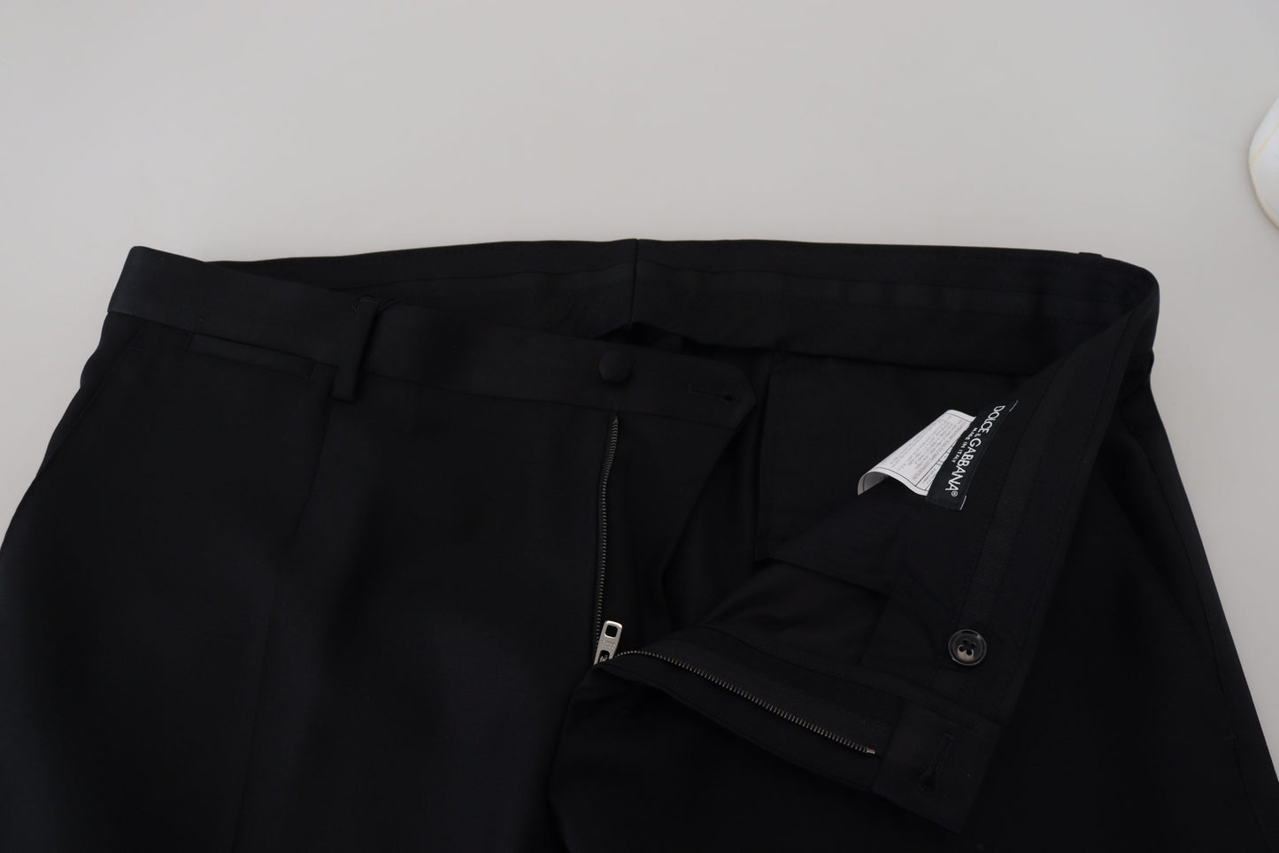 Dolce & Gabbana Black Wool Chino Formal Pants Dolce & Gabbana