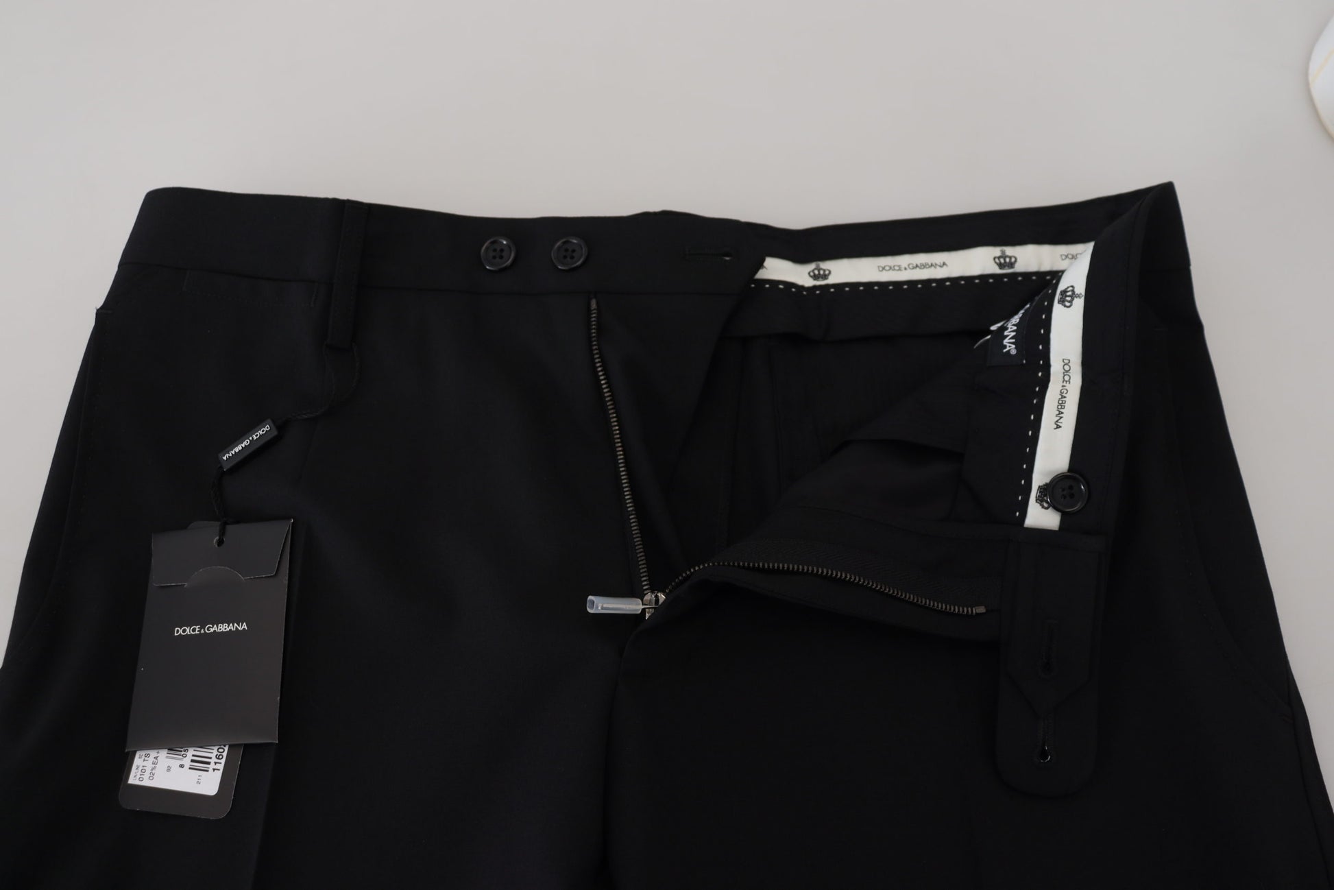 Dolce & Gabbana Black Polyester Chino Formal Pants Dolce & Gabbana