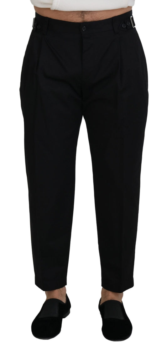 Dolce & Gabbana Black Cotton Chino Formal Pants Dolce & Gabbana