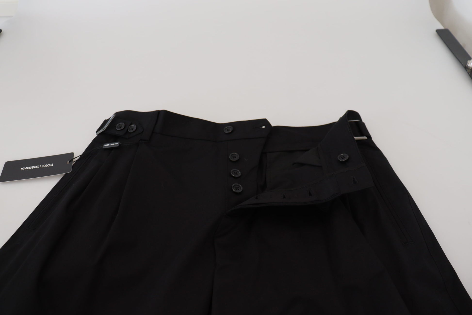 Dolce & Gabbana Black Cotton Chino Formal Pants Dolce & Gabbana