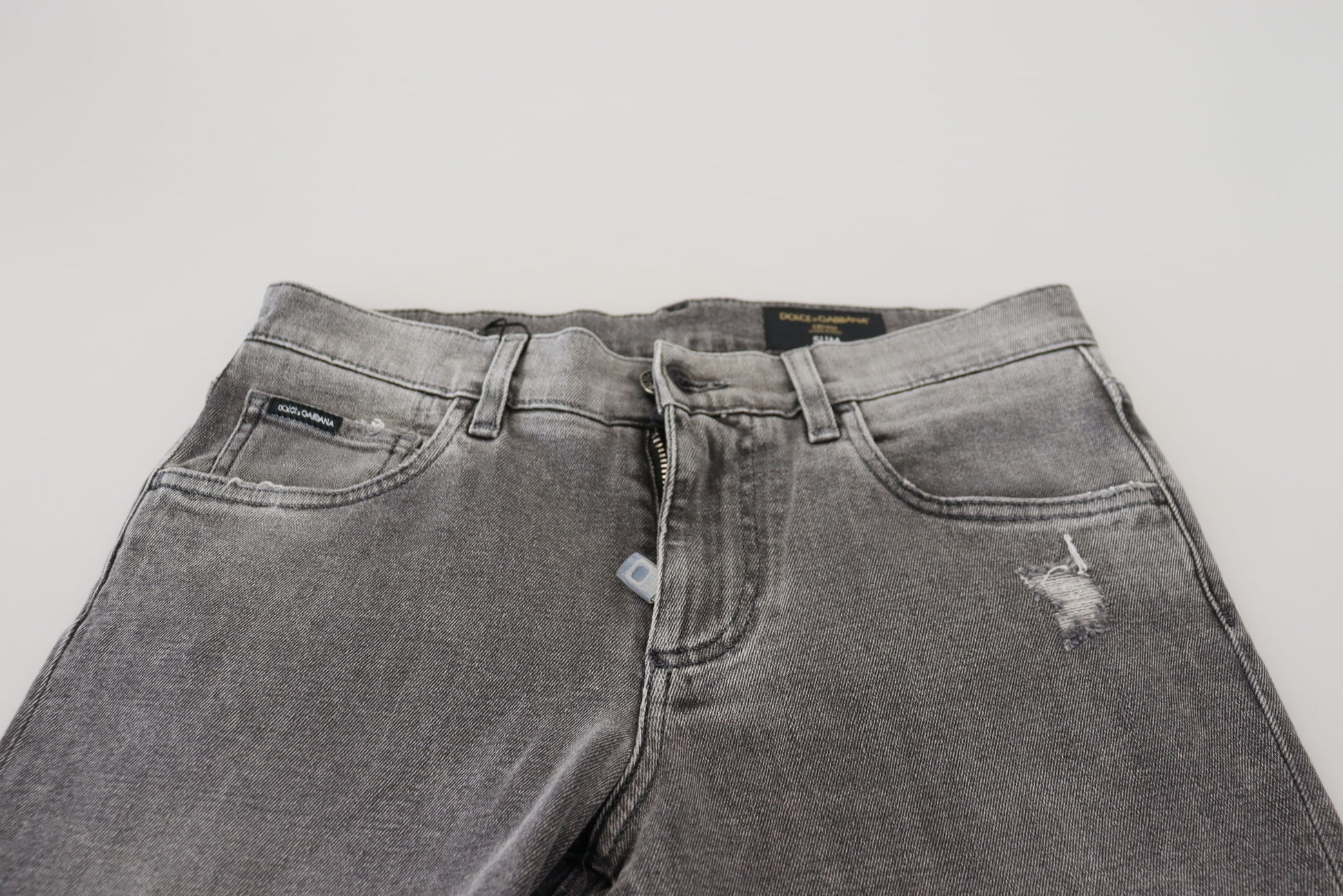Dolce & Gabbana Grey Washed Cotton Skinny Denim Jeans Dolce & Gabbana