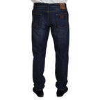 Dolce & Gabbana Blue Cotton Straight Fit Casual Denim Jeans