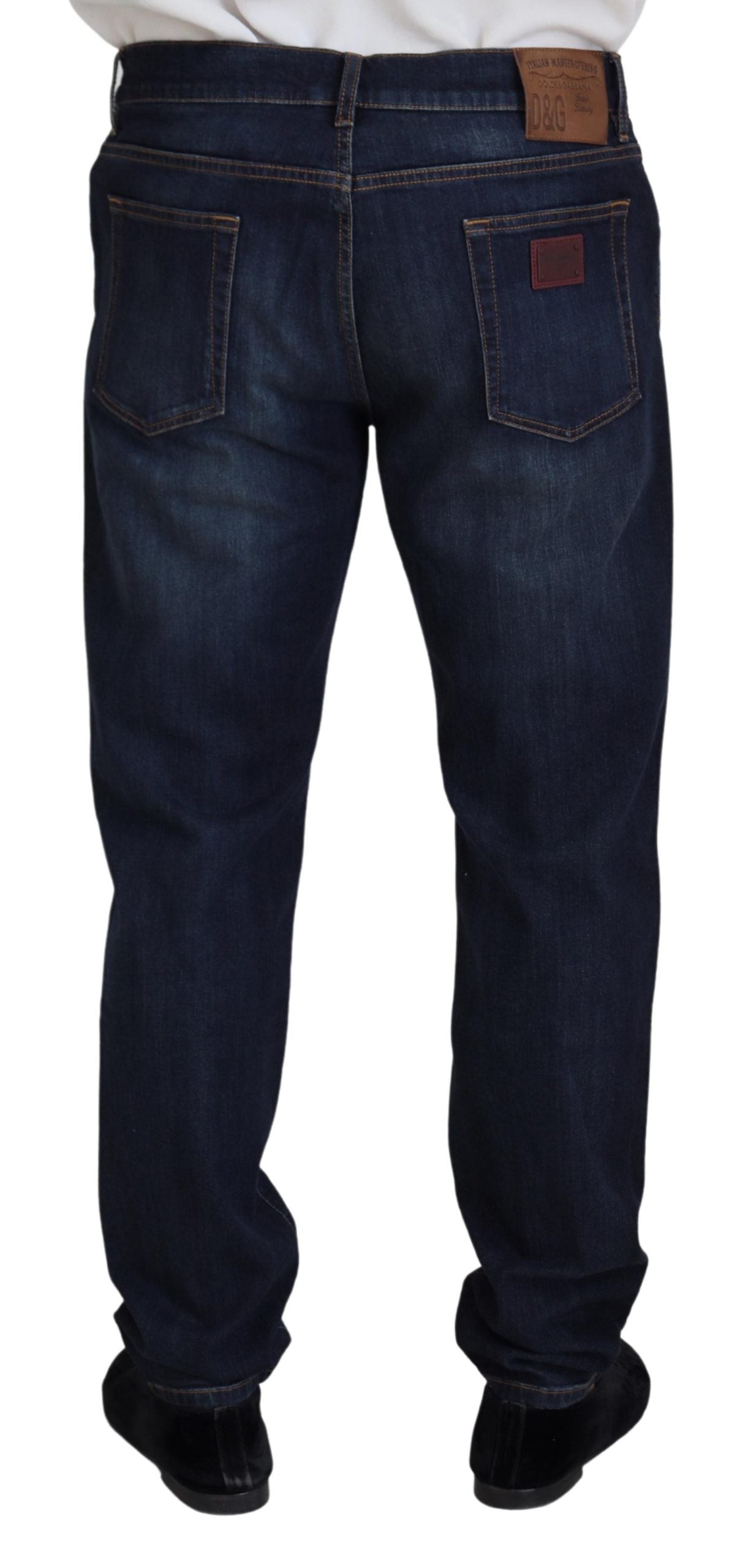 Dolce & Gabbana Blue Cotton Straight Fit Casual Denim Jeans Dolce & Gabbana