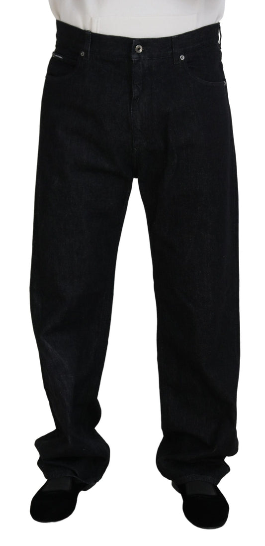 Dolce & Gabbana Black Washed Cotton Men Casual Denim Jeans Dolce & Gabbana