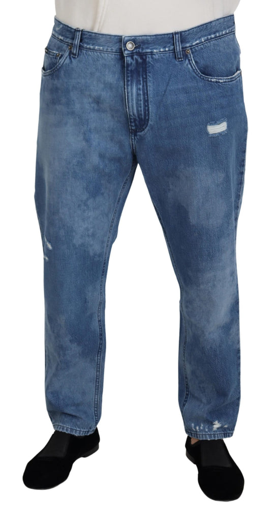 Dolce & Gabbana Blue Washed Cotton Casual Denim Jeans Dolce & Gabbana