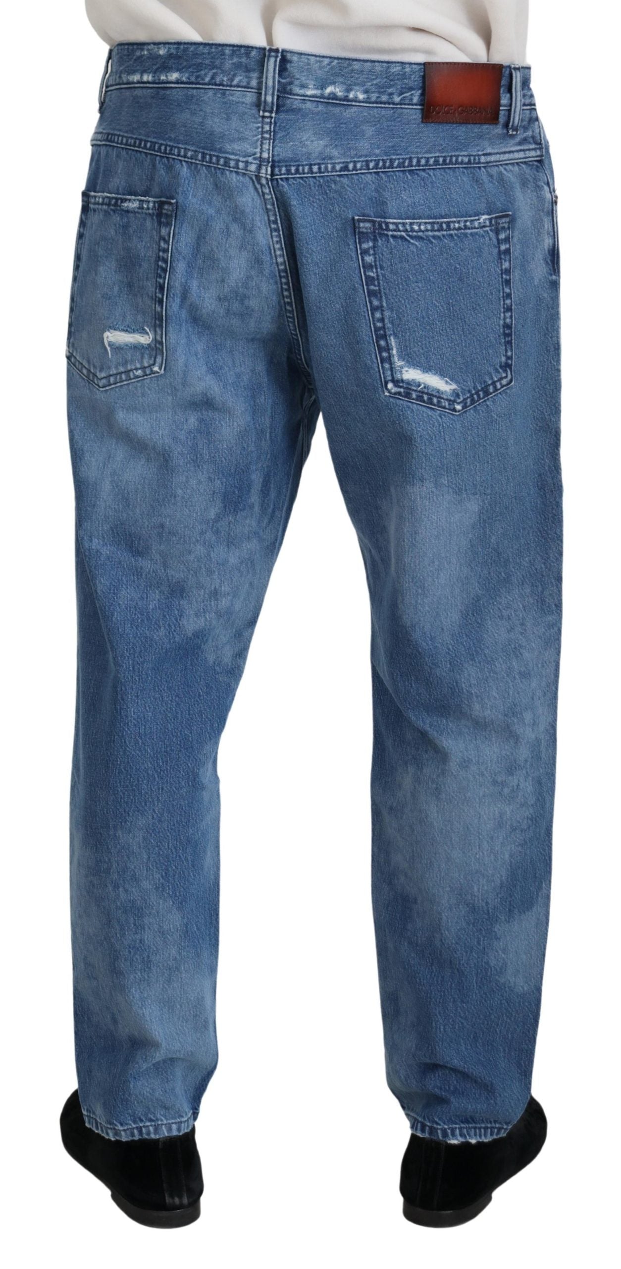 Dolce & Gabbana Blue Washed Cotton Casual Denim Jeans Dolce & Gabbana