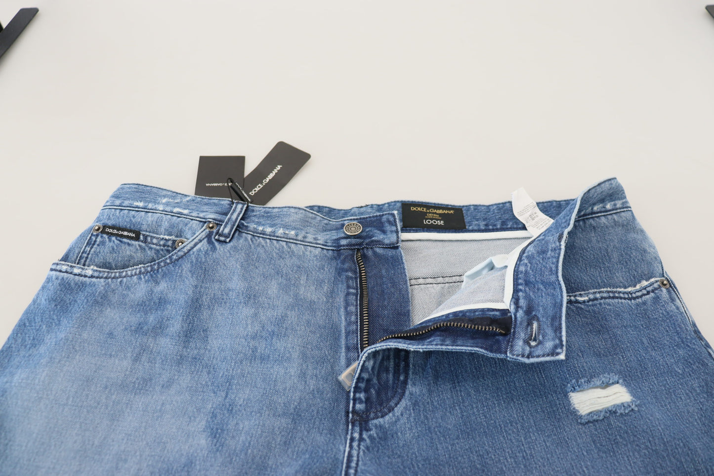 Dolce & Gabbana Blue Washed Cotton Casual Denim Jeans Dolce & Gabbana
