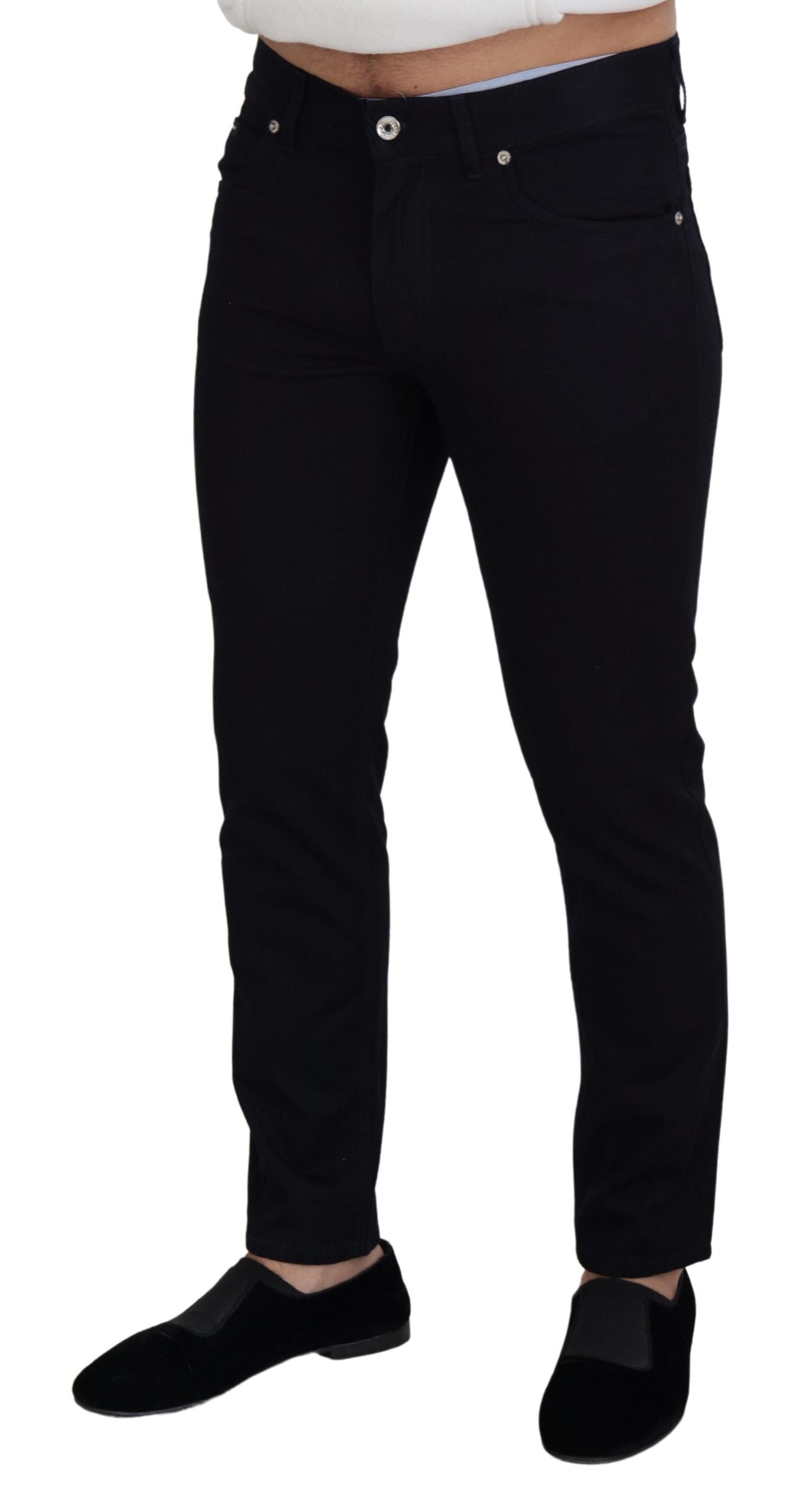 Dolce & Gabbana Black Cotton Skinny Casual Denim Jeans Dolce & Gabbana