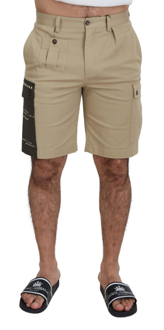Dolce & Gabbana Beige Cotton Cargo Bermuda Shorts Dolce & Gabbana
