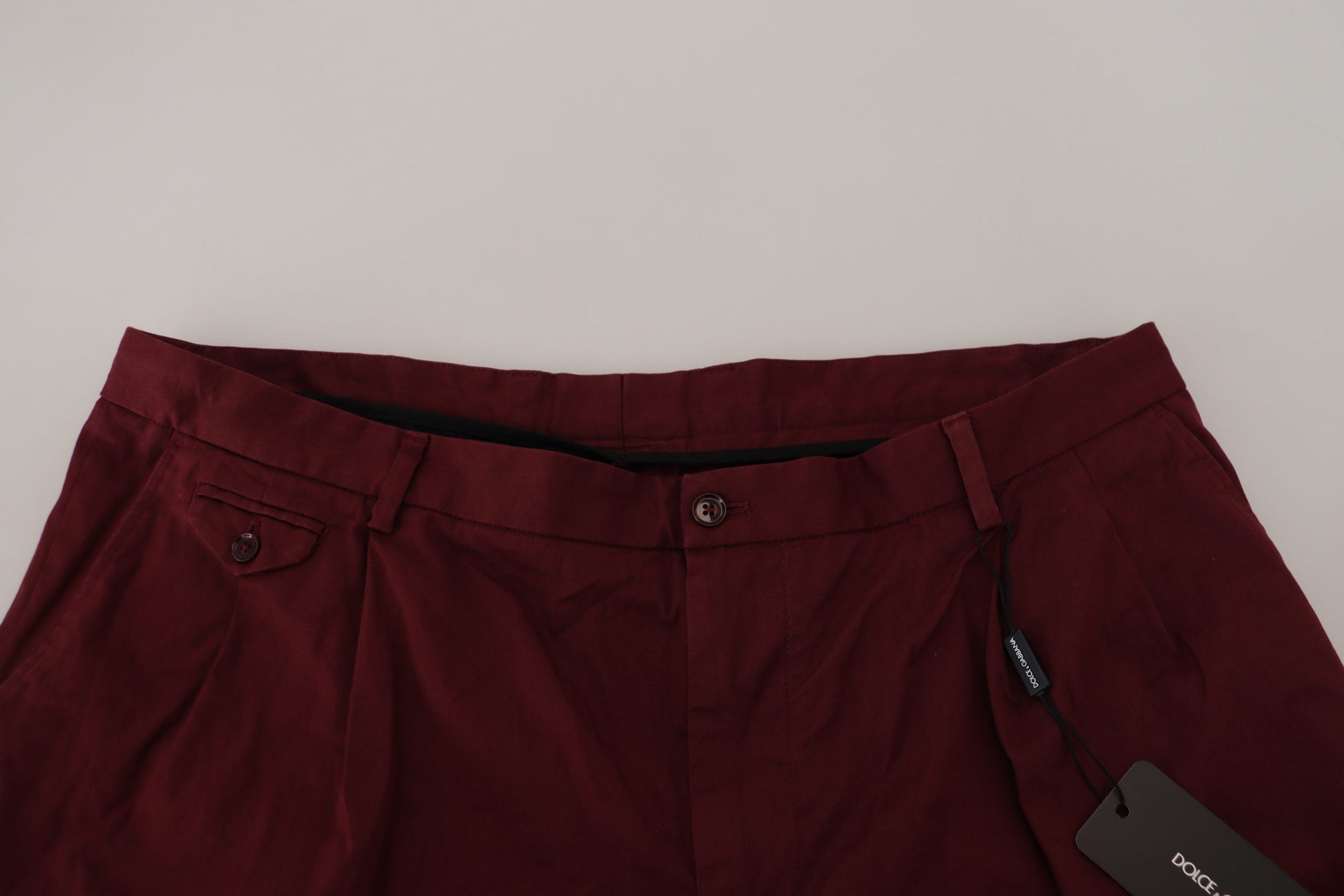 Dolce & Gabbana Maroon Cotton Bermuda Casual Shorts Dolce & Gabbana