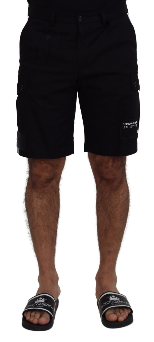 Dolce & Gabbana Black Bermuda Cargo Casual Shorts Dolce & Gabbana