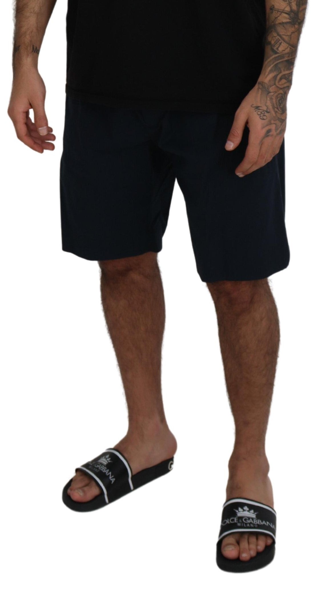 Dolce & Gabbana Blue Bermuda Mid Waist Casual Shorts Dolce & Gabbana