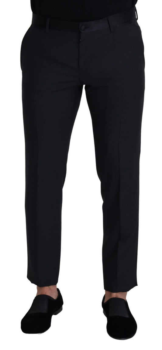 Dolce & Gabbana Black Wool Men Formal Pants Dolce & Gabbana
