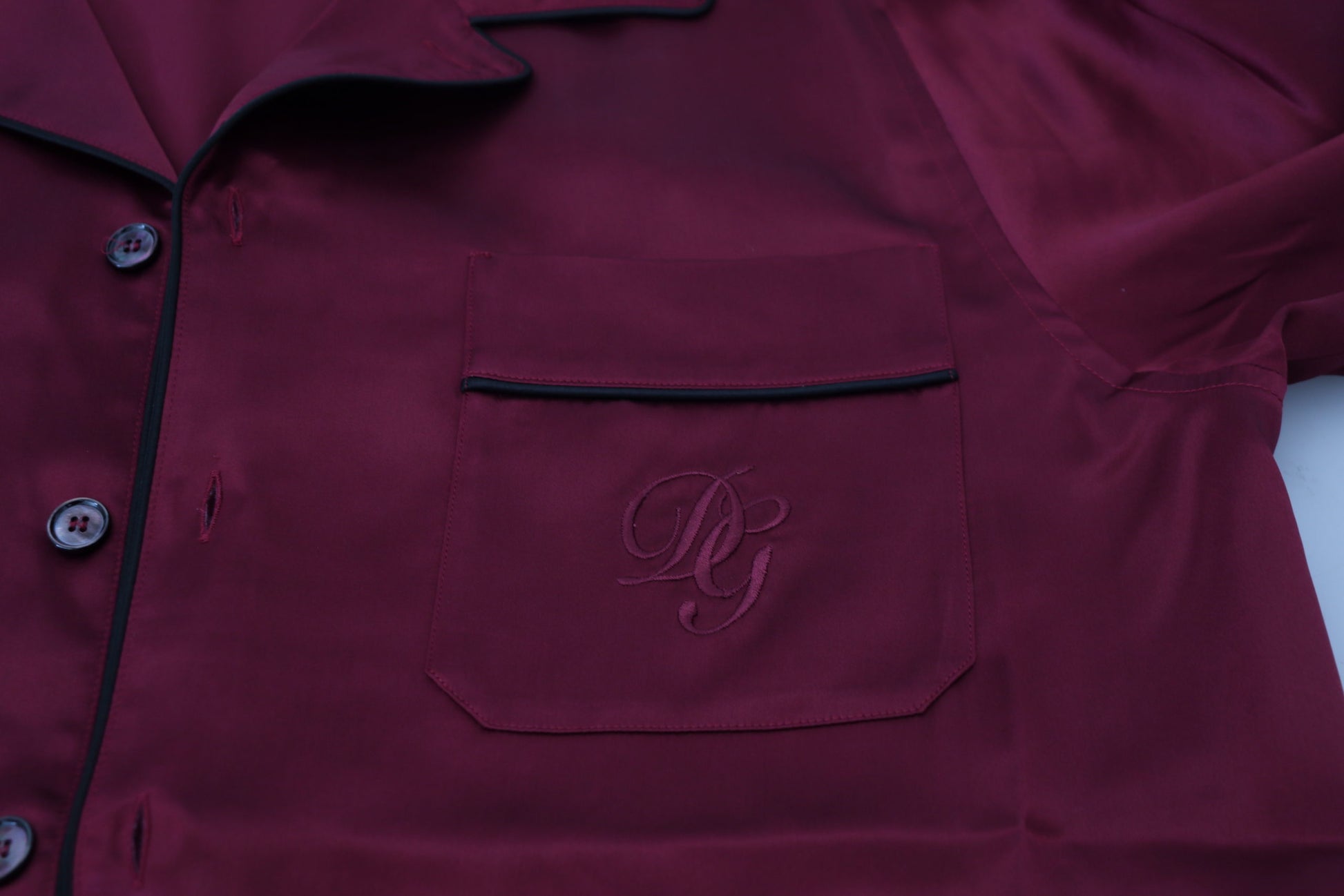 Dolce & Gabbana Red Silk Lounge Top Pajama Sleepwear Shirt Dolce & Gabbana