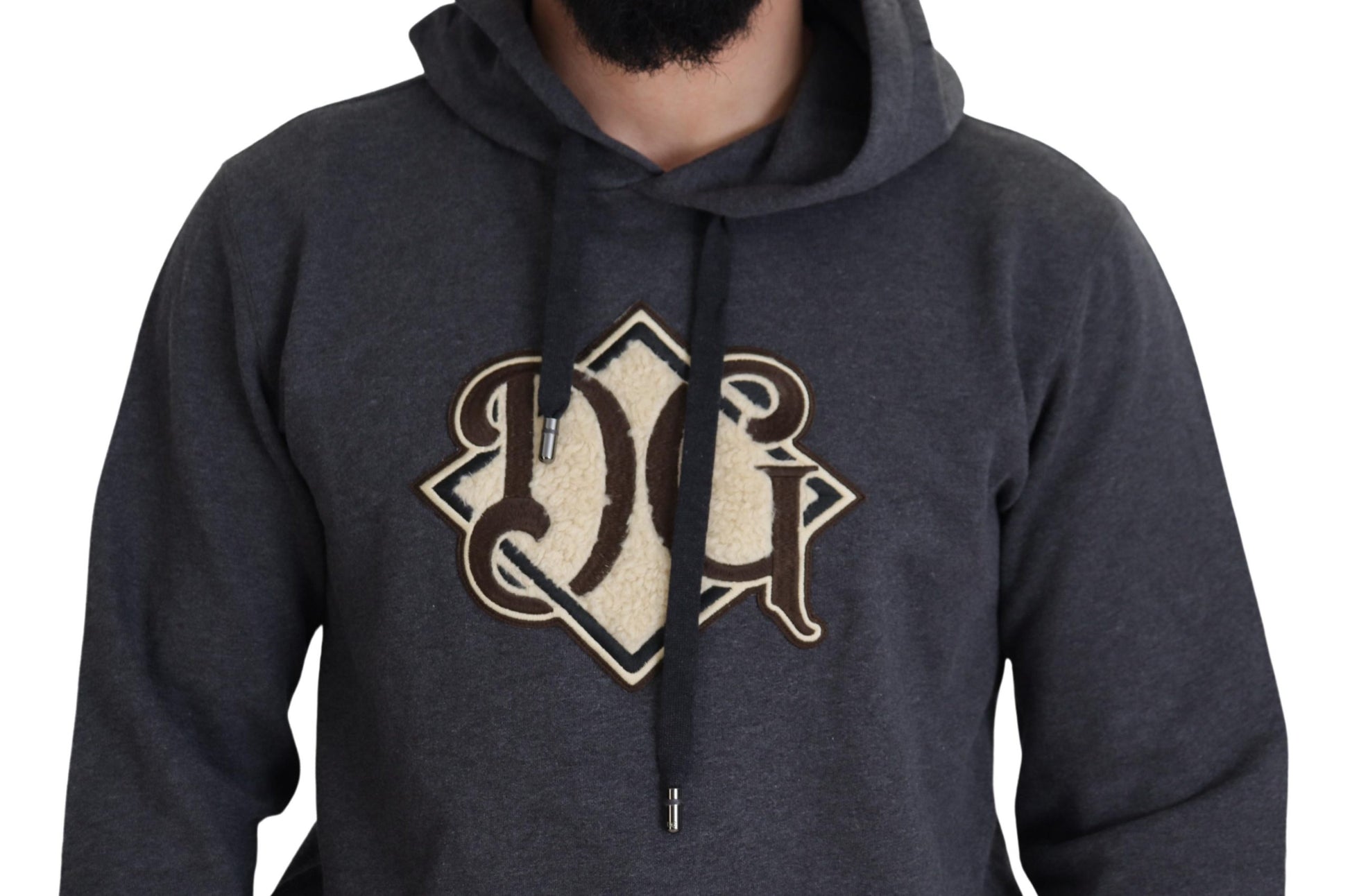 Dolce & Gabbana Gray Logo Cotton Hooded Sweatshirt Sweater Dolce & Gabbana