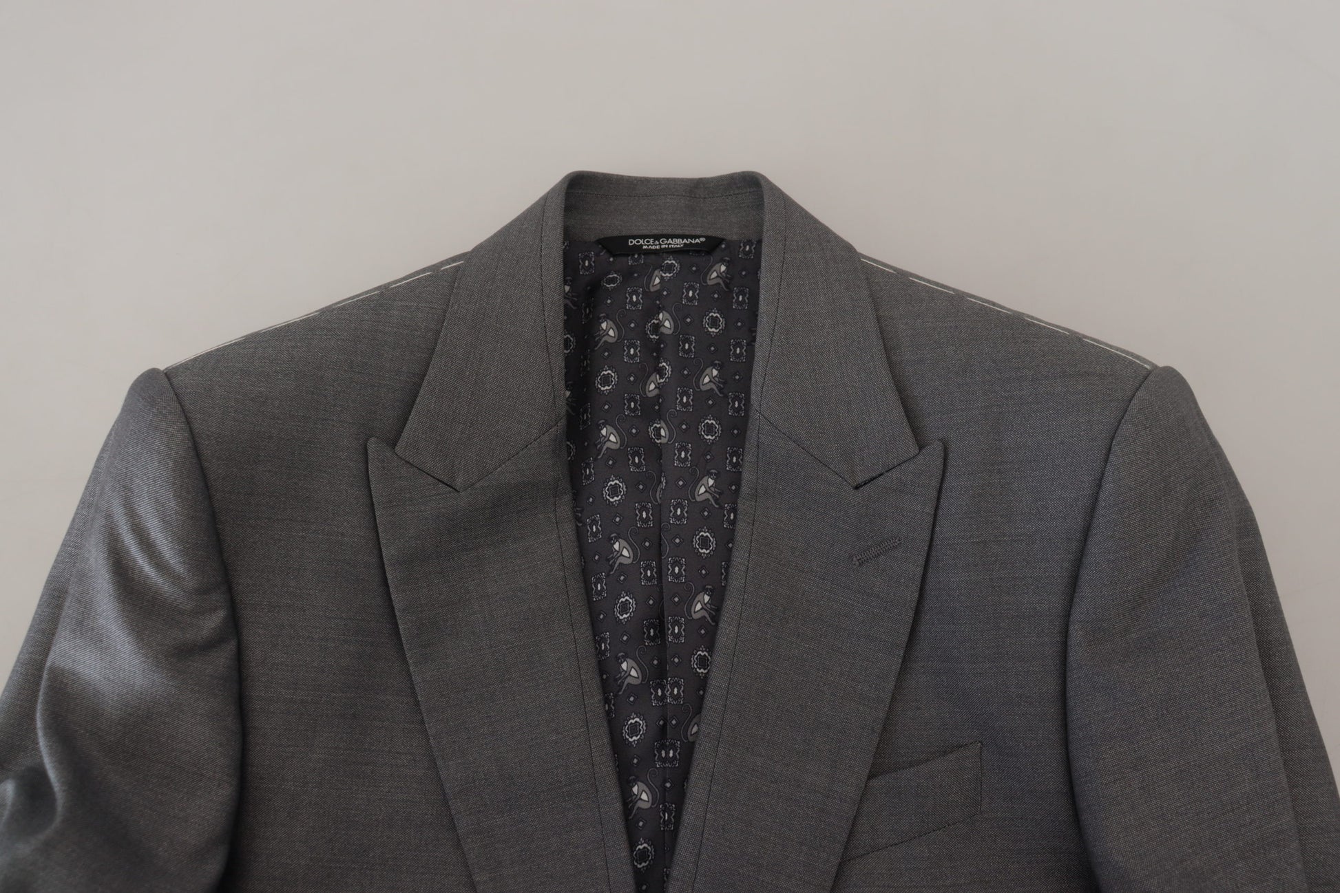 Dolce & Gabbana Gray Wool Silk Slim Fit Jacket Blazer Dolce & Gabbana