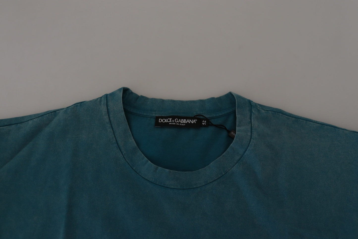 Dolce & Gabbana Blue Logo Print Crewneck Cotton T-shirt Dolce & Gabbana