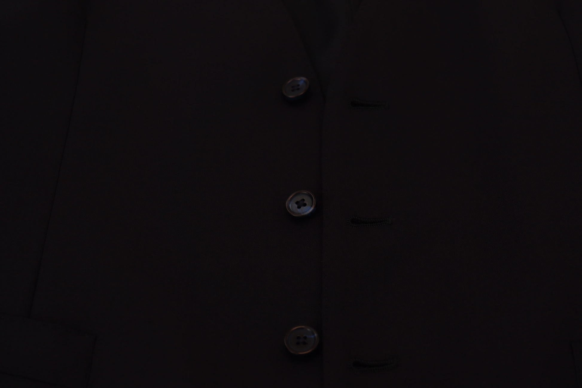 Dolce & Gabbana Dark Blue Wool Stretch Waistcoat Formal Vest Dolce & Gabbana
