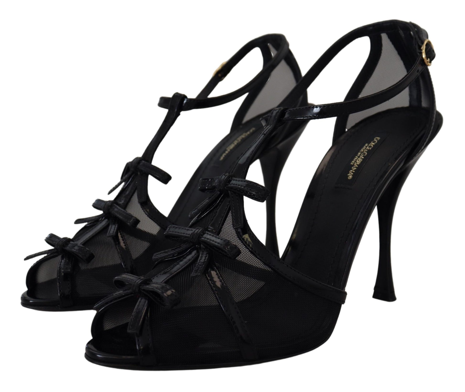 Dolce & Gabbana Black Stiletto High Heels Sandals Shoes Dolce & Gabbana