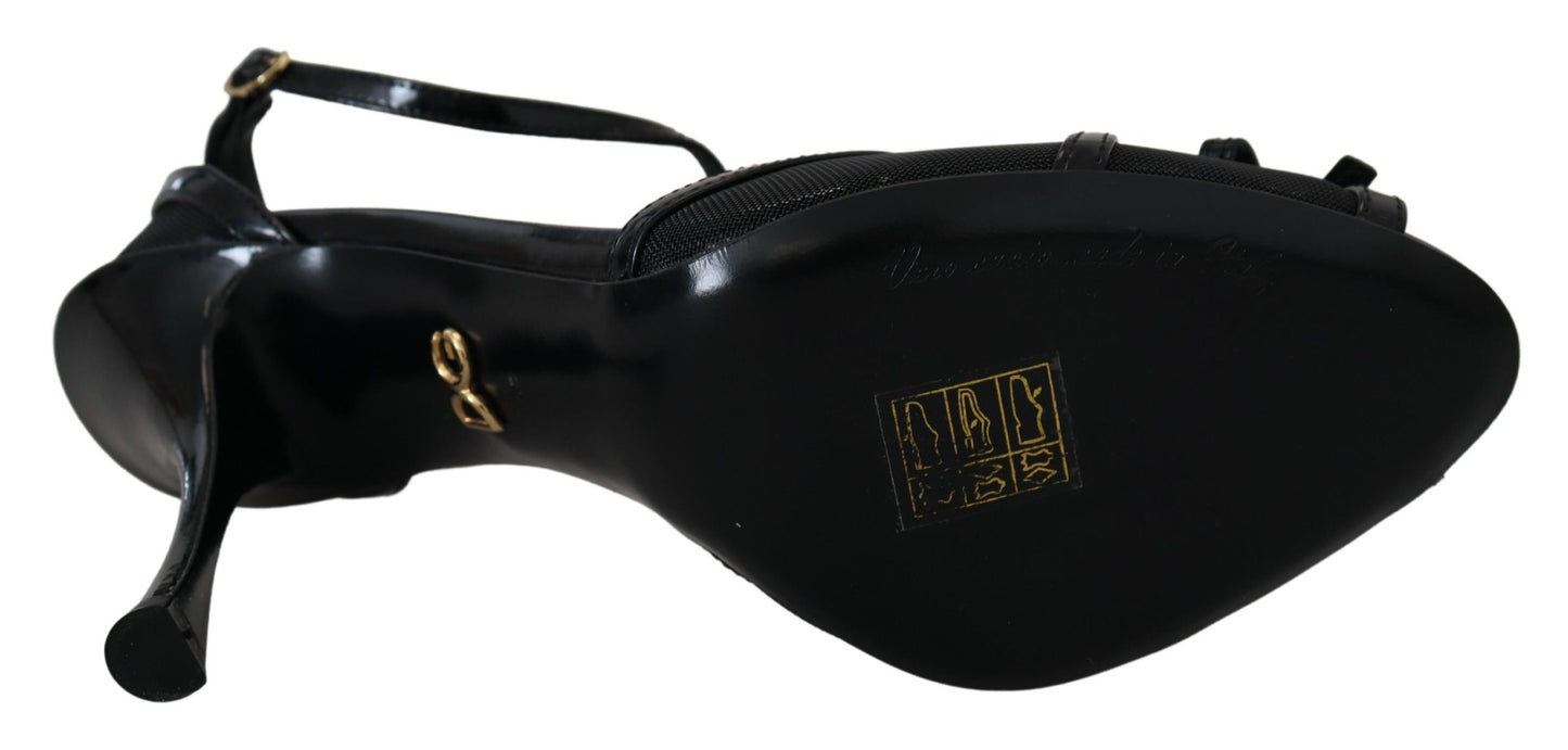 Dolce & Gabbana Black Stiletto High Heels Sandals Shoes Dolce & Gabbana