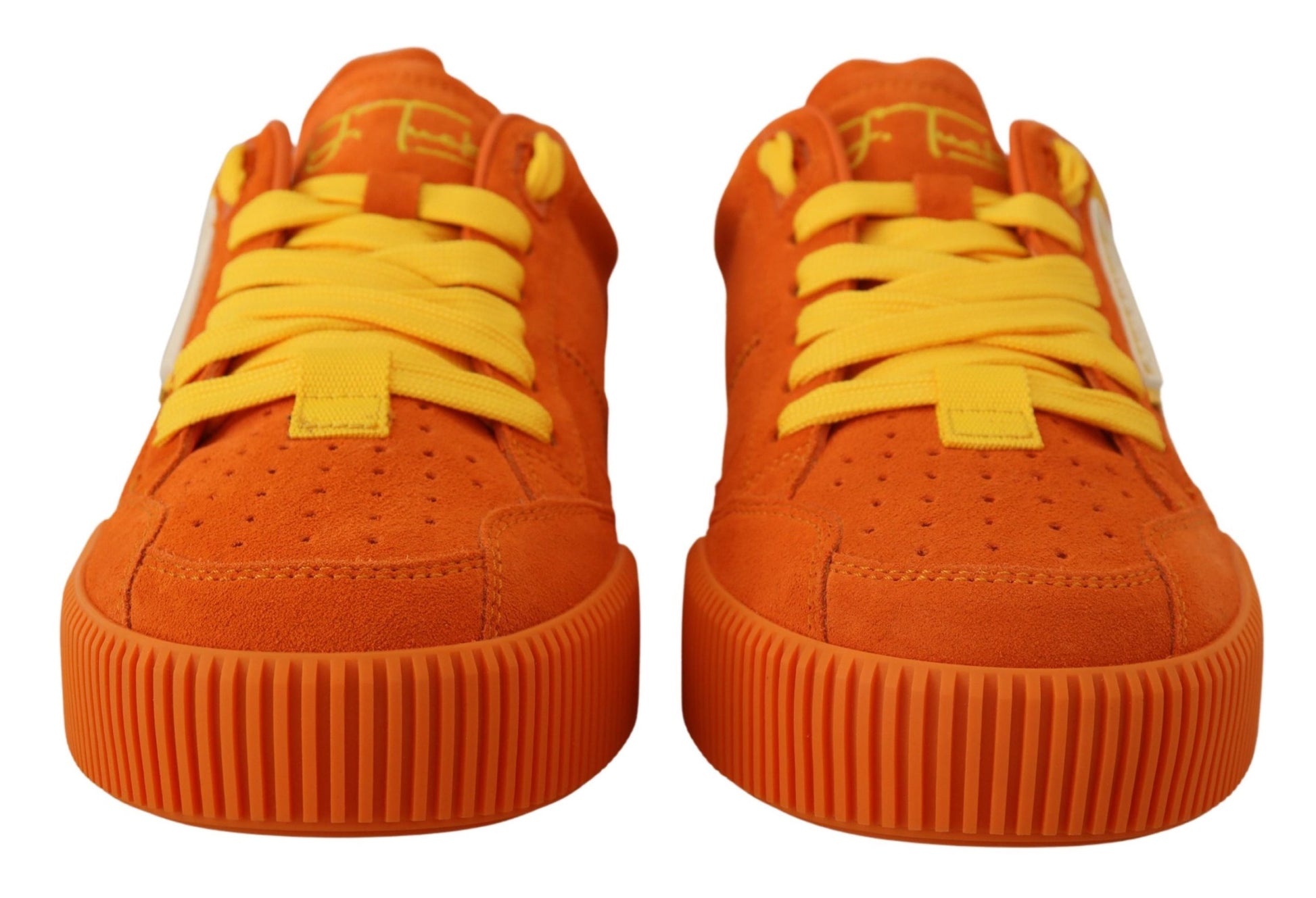 Dolce & Gabbana Orange Leather P.j. Tucker Sneakers Shoes Dolce & Gabbana