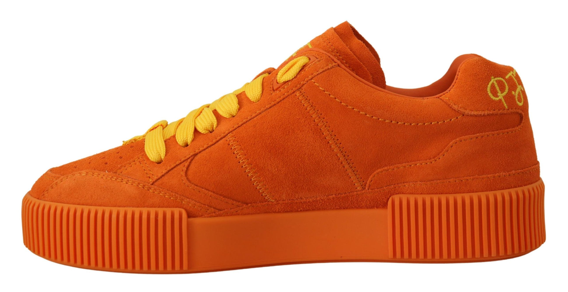 Dolce & Gabbana Orange Leather P.j. Tucker Sneakers Shoes Dolce & Gabbana