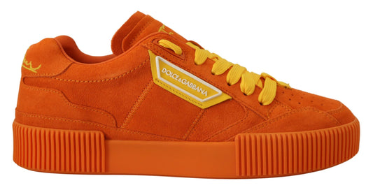 Dolce & Gabbana Orange Leather P.j. Tucker Sneakers Shoes Dolce & Gabbana
