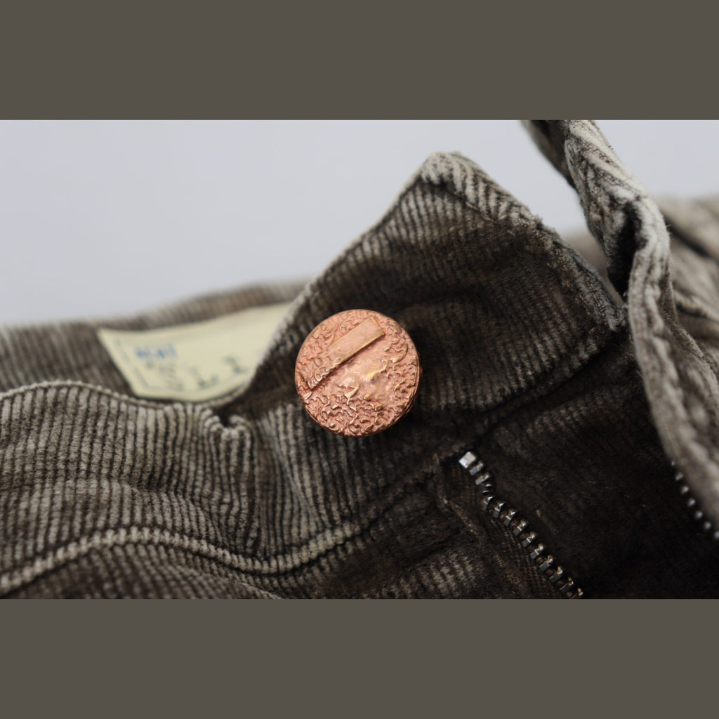 Acht Gray Washed Cotton Corduroy Slim Fit Men Jeans