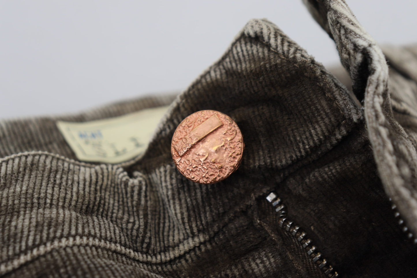 Acht Gray Washed Cotton Corduroy Slim Fit Men Jeans Acht