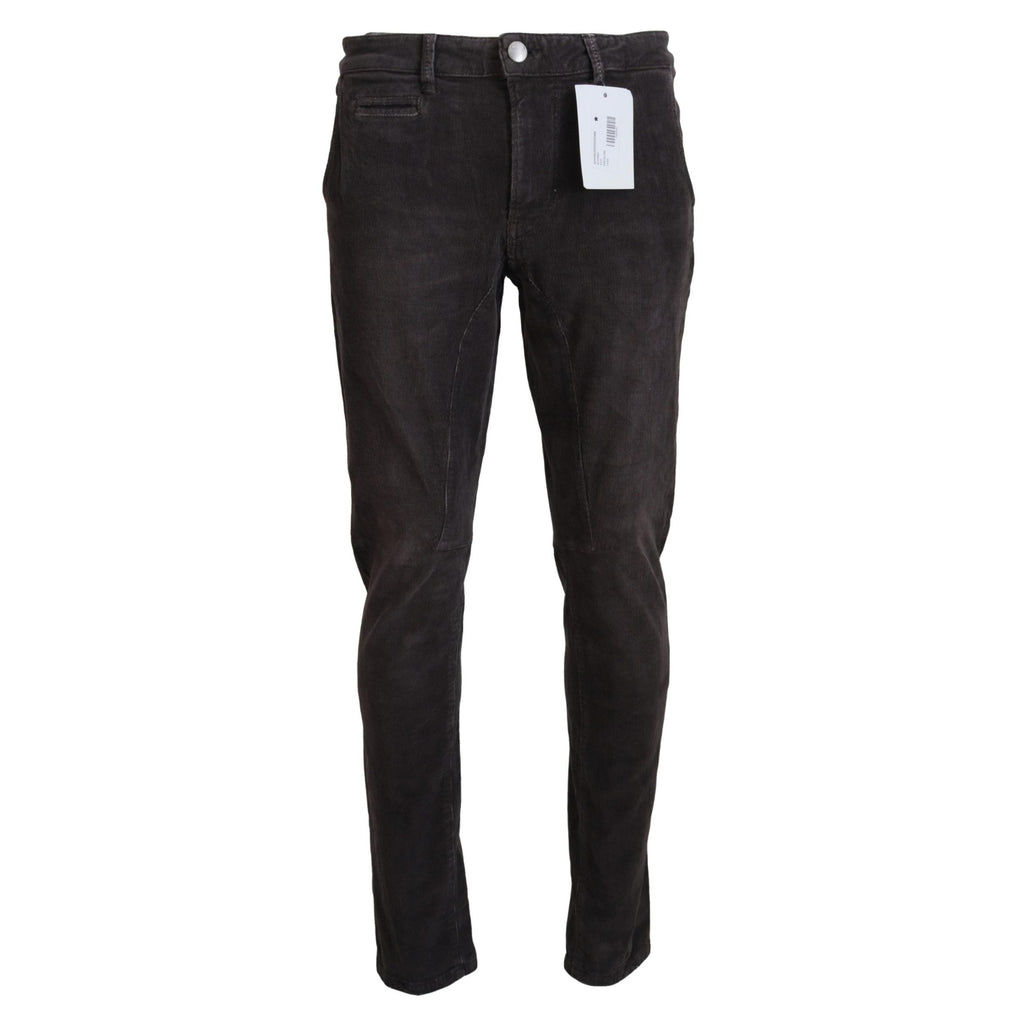 Acht Brown Cotton Straight Fit Men Casual Pants